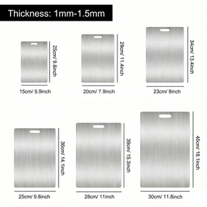 Çok fonksiyonlu kalınlaşmış gıda et peynir tahtası titanyum mutfak için kesme tahtası 304 paslanmaz çelik kesme tahtası - Product Image 3