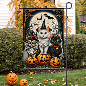 क्रॉस-बॉर्डर नए हेलोलीन पॉलिएस्टर आयताकार पृष्ठभूमि कपड़े सजावट उद्यान ध्वज बैनर जोड़े उत्सव मृत बार ध्वज - Product Image 4