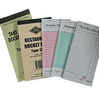 Carnet de reçus personnalisé vert pour hôtel, restaurant, serveur, cuisine, 1 couche, autocopiant, impression de factures, formulaires de commande, factures