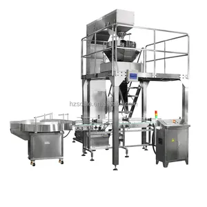 Economic factory clam-shell plastic punnet filling packing machine with multi-head weigher for frozen shrimp fresh mussel meat