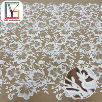 Tissu en dentelle guipure française en gros, tissu en cordon de tulle brodé pour robes de mariée et vêtements féminins