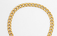 Chaîne de cou cubaine 12mm Bijoux en acier tendance Collier ras du cou en acier inoxydable plaqué or 18 ct design de luxe