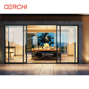 Sistema di porte scorrevoli in vetro 4 pannelli moderni con isolamento acustico - Product Image 4