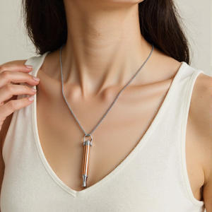 Kalung gaya Bohemia untuk pria wanita, rokok alternatif rasa buah baja tahan karat, bisa disesuaikan, penghilang pernapasan - Product Image 4