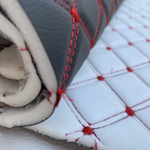 Borduurwerk Gewatteerd Diamantstiksel Leer 6.0Mm Polyurethaanschuim Voor Autostoelhoes Pvc Synthetisch Leer - Product Image 5