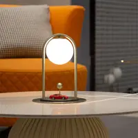 LED Globe Table Lamp with Glass Shade