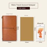 Carnet de Notes Vintage à Feuillets Mobiles, Portable A6, Petit Carnet de Voyage Créatif, Personnalisable