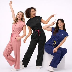 Großhandel 2026: Neue Individuelle Anpassung für Hellblaue Schlaghosen-Sets – Krankenhaus, Medizin, Pflege, Zahnmedizin, Salon Uniformen für Damen - Product Image 5