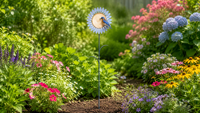Mangeoire à oiseaux sur piquet en forme de tournesol, en métal grillagé, pour graines et noix, décoration de jardin et de parterre de fleurs, style antique, écologique