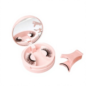 Kit de <span class=keywords><strong>faux</strong></span> <span class=keywords><strong>cils</strong></span> magnétiques réutilisables 3D naturels avec applicateur, miroir et étui compact - Product Image 1
