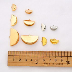 Hebilla de media luna para hacer pulseras, chapada en oro y plata, accesorios de joyería de hierro, color sólido, forma irregular, SK 08 - Product Image 4