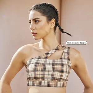 MIQI индивидуальная одежда для тренажерного зала, женский спортивный бюстгальтер пуш-ап с U-образным вырезом и открытым плечом, укороченный топ для йоги