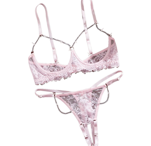 2025 European Luxury Comfort Lace Lingerie Seductive Open Crotch <strong>Panties</strong> Open Cup Bralette Pure Temptation - Product Image 5