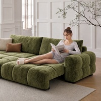 Canapé-lit convertible électrique moderne en tissu chenille, trois places, pivotant, extensible, inclinable, coulissant, avec télécommande