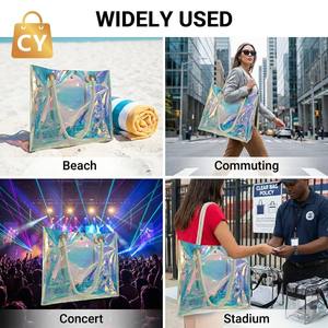 Sac Holographique Arc-en-ciel Imperméable en PVC avec Poignée en Corde pour Plage, Déjeuner, Concerts, Mariages, Anniversaires, Stades - Product Image 5