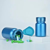 Botella de plástico con tapa azul nacarado Embalaje para el cuidado de la salud de grado alimenticio