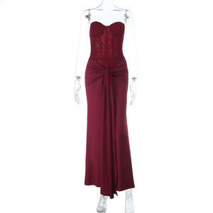 Vestido de Noche para Mujer, Elegante y Lujoso, de Terciopelo Blanco, Largo, de una Pieza, con Lentejuelas, para Cumpleaños, Cócteles y Fiestas - Product Image 6