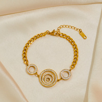 Ensemble de bijoux MIRADIA en or 18 carats Cuba chaîne Bracelet Collier cercle diamant enroulement spirale en acier inoxydable Ensemble de boucles d'oreilles Bracelet