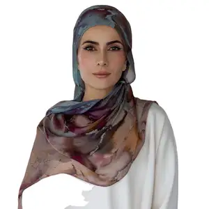 2024 personalizar igual que Vela Modal impreso Modal telas Hijab bufanda musulmana mujeres Modal algodón Hijab bufanda