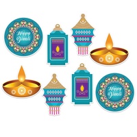 Festival de la lumière indienne Diwali fête toile de fond bannière Happy Diwali bougie lettres drapeau guirlande fête fournitures