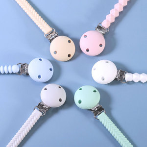 Chaîne de sucette pour bébé en silicone anti-chute avec clip 0-12 mois sans BPA, poignée droite - Product Image 2