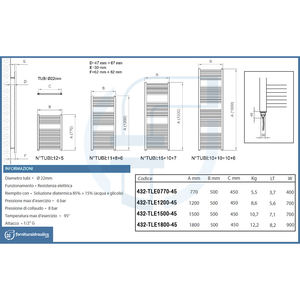 Calentador Eléctrico de Toallas de 700W con Resistencia Termo Limitada, Toallero Eléctrico de 1200mm x 45cm entre Ejes - Product Image 2