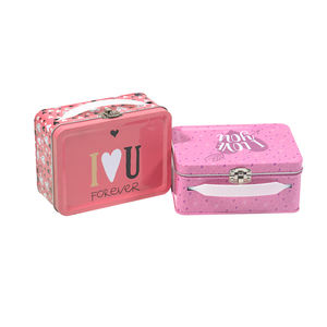 Scatola di Latta Vintage per Pranzo in Metallo, Contenitore Quadrato Grande per <span class=keywords><strong>Biscotti</strong></span> in Metallo Dorato - Product Image 5