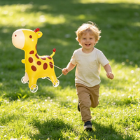 Nouveaux Ballons Métalliques 3D en Aluminium en Forme d'Animaux (Girafe, Lapin, Éléphant, Tigre) pour Fête de Remise des Diplômes