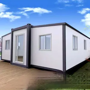 Wadah lipat 40 kaki 40-ST-EX, rumah kontainer Modular Prefab lipat rumah dapat diperluas untuk dilipat