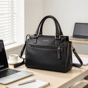 Sac à main structuré avec poignée supérieure, bandoulière amovible, poche avant zippée, sac à bandoulière polyvalent pour le quotidien - Product Image 5