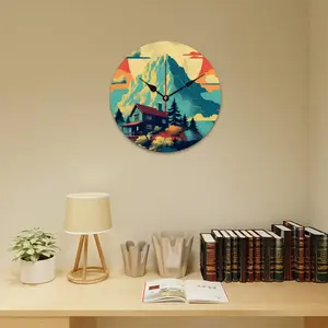 Horloge murale en bois moderne Art déco, montre décorative en MDF à une face pour la maison, le salon, logo personnalisé, fonction date - Product Image 2