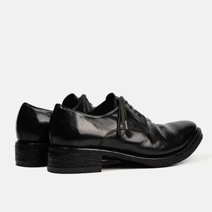 Chaussures Derby en cuir vieilli froissé style japonais et coréen pour hommes, à talon carré <span class=keywords><strong>vintage</strong></span>, faites à la main en cuir de vachette, chaussures habillées Oxford formelles - Product Image 3