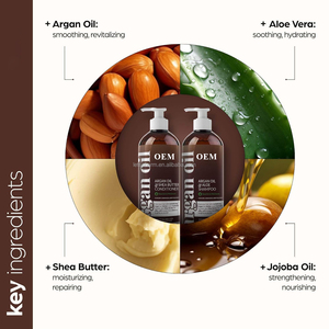 Juego de champú y acondicionador de aceite de argán sin sulfato <span class=keywords><strong>con</strong></span> queratina. Hidrata, repara y desafía el <span class=keywords><strong>frizz</strong></span> <span class=keywords><strong>para</strong></span> todo tipo de <span class=keywords><strong>cabello</strong></span>. Resultados similares al salón - Product Image 3