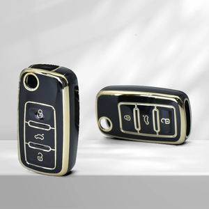 Funda Protectora para Llave de Coche de TPU Dorada para Volkswagen <span class=keywords><strong>VW</strong></span> Polo Tiguan Golf EOS Jetta MK6 Bora Sudden Octavia - Ligera y Resistente a Arañazos - Product Image 6