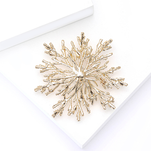 Cadeau de noël bijoux en métal mode flocon de neige broche broche accessoires en tissu - Product Image 4