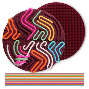 Tavola rotonda di attività sensoriale in Silicone Fidget giocattolo per Stress, ansia, <span class=keywords><strong>ADHD</strong></span> e autismo giocattolo di rilievo in Silicone con 18 corde colorate - Product Image 2