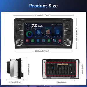 Radio de Coche Android Podofo de 7 Pulgadas, 2+64G, 2Din, Estéreo para Coche, para Audi A3 8P S3 RS3, Carplay Inalámbrico/Android Auto, GPS/Wifi/SWC, Audio para Coche OEM - Product Image 5
