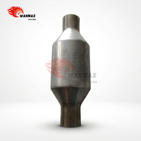 Konverter Katalitik Universal 50mm 114mm Baja Tahan Karat Aliran Tinggi 3 Arah Knalpot Mobil TWC Katalis Peredam Suara