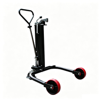 Chariot à tambour hydraulique DT350 avec pédale, capacité de 250 kg, roues en PU, hauteur de levage de 250 mm pour la manutention de fûts en acier et en plastique