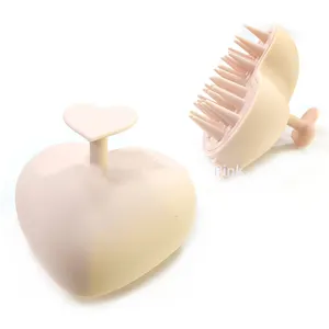 Canada Hot Sale Pink Heart Shape silicone Head Scalp Massager Brush