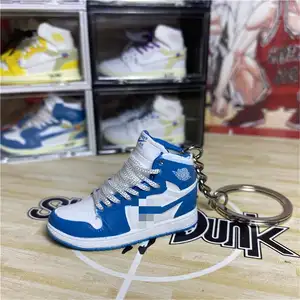 2024 nuovissimo Designer Pvc 3D Mini Trainer Air J Ordan AJ1 basket Trainer portachiavi alla rinfusa con Mini scatola 1000 stili