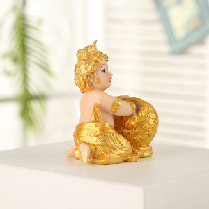 Statua Feng Shui Dipinta a <span class=keywords><strong>Mano</strong></span>, Figurina in Resina di Divinità Indù, Scultura di Bal Krishna, Modello Indiano di Buddha per Diwali - Product Image 3