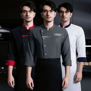 Uniform Print Kitchen <b>Jacket</b> Customization Men Long Sleeve Italy Flag Dragon Restaurant Work <b>Chef</b> Coat - Product Image 1