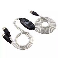 Cable Convertidor de Interfaz MIDI USB Universal de Entrada/Salida, Cable de Audio con Blindaje de PVC de 5 mm para Micrófono, Altavoz y Automóvil