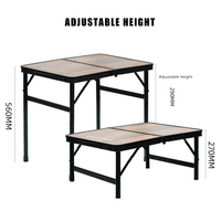 Feistel Usine Directement Personnalisé Aluminium Bois Couleur Camping Pique-Nique Table Pliante en MDF avec Pied Réglable CNLF