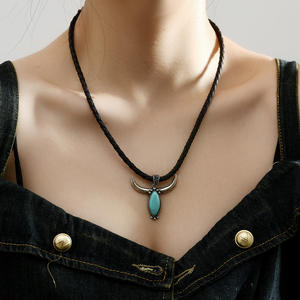 <span class=keywords><strong>Collier</strong></span> tête de <span class=keywords><strong>taureau</strong></span> gothique en pierre bleue <span class=keywords><strong>Collier</strong></span> pendentif animal punk Bijoux <span class=keywords><strong>zodiaque</strong></span> <span class=keywords><strong>taureau</strong></span> pour femme Cadeau d'anniversaire - Product Image 1