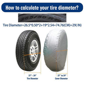 Lot de 4 housses de pneus imperméables et anti-poussière pour camping-car, protections de roues de caravane, protection solaire en coton et aluminium pour pneus - Product Image 5