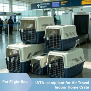 Cage de transport pour animaux de compagnie approuvée par les compagnies aériennes XINYE, en plastique robuste, avec porte en métal, roues et ventilation pour les voyages - Product Image 1