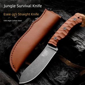 Couteau de jardin multifonctionnel ESEE-JG5 en acier inoxydable, finition délavée, personnalisable OEM, manche en bois, épaisseur 2,5 mm, garantie 1 an - Product Image 3