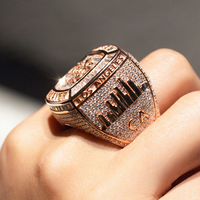 Bijoux Hip hop Championnat Anneaux Pour Hommes Rock Iced Out 925 Argent Hip Hop Moissanite Mens Champion Ring